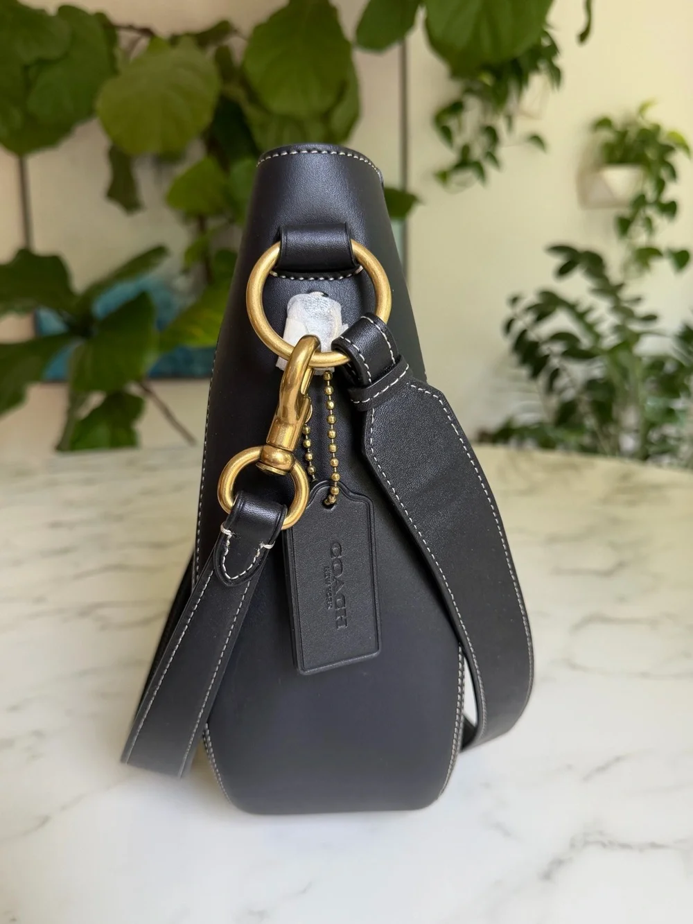 NWT Coach Maddy Hobo Glovetanned Leather Black Crossbody Bag with Pouch 88344